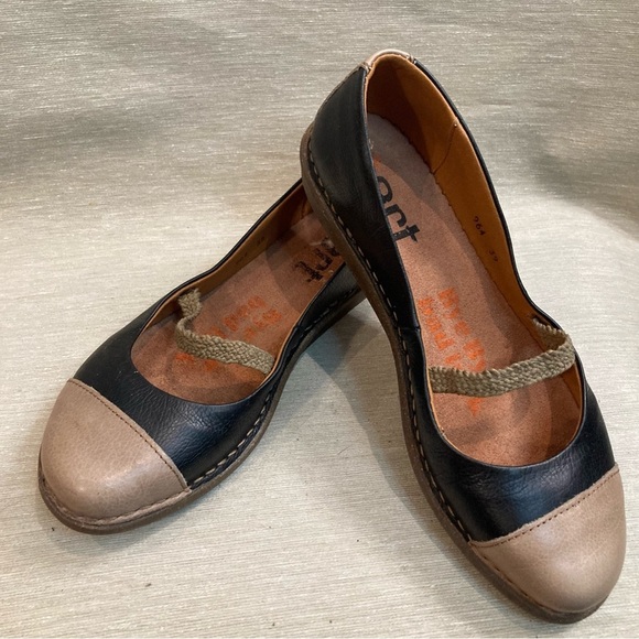 ART Sz 39 Pointy Toe Elastic Strap Leather Colour Blocking Slip On Comfort Shoes - Picture 1 of 16